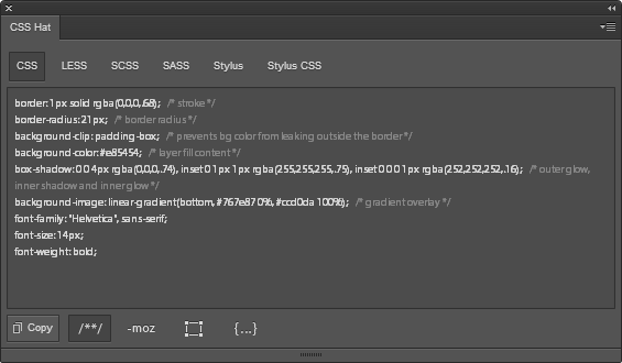 CSS Hat – Turn Photoshop Layer Styles to CSS3. Instantly2