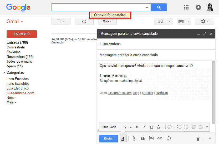 desfazer e cancelar envio de e-mail do gmail7