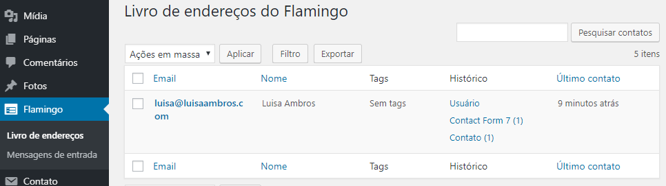 flamingo-wordpress-livro-de-enderecos